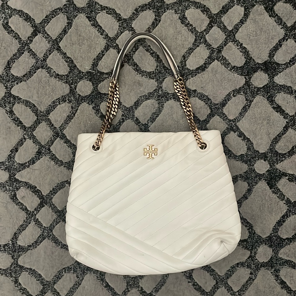 Tory Burch Kira Chevron Tote White